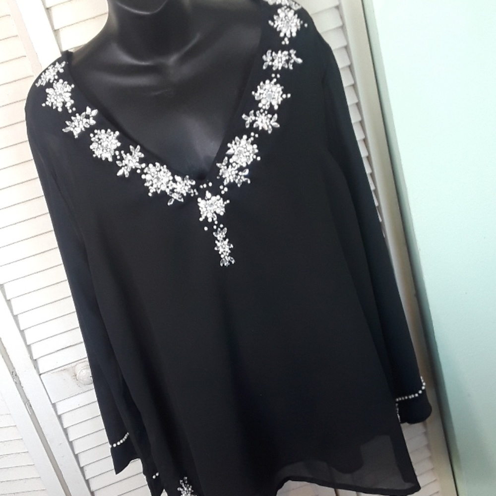 NWT silk threads  embellished swim cover up